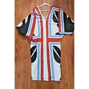 NWT Ashley Stewart Maxi bat‎ wing plunged neckline dress Sz 10/12